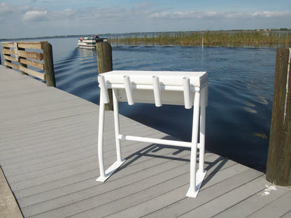 RIO MARINE CUSTOMS | Leaning Post | Model SLLP38-RH | 38" W x 18" D x 34" H | Rod Holders | Functional and Stylish Seating | For Offshore & Inshore Boats