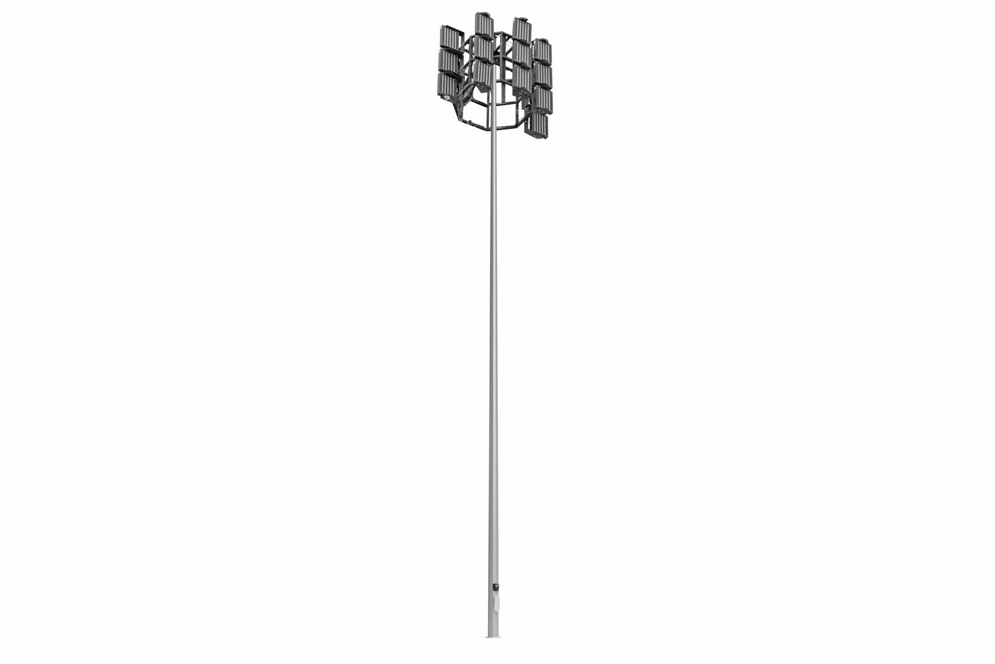 Larson Electronics 50' Stationary High Intensity LED Tower - Tapered Pole - (15) 480W LED Lights - Removable E-winch