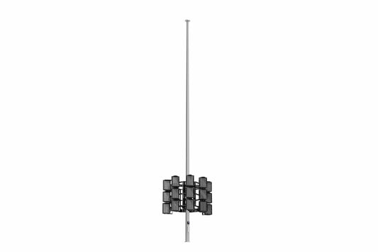Larson Electronics 50' Stationary High Intensity LED Tower - Tapered Pole - (15) 480W LED Lights - Removable E-winch