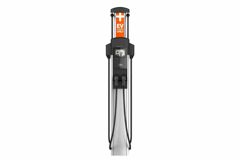 Larson Electric Dual Station EV Charger - 240V, 1-phase - Level 2 Charger, (2) Ports - Pedestal Mount/Outdoor Rated