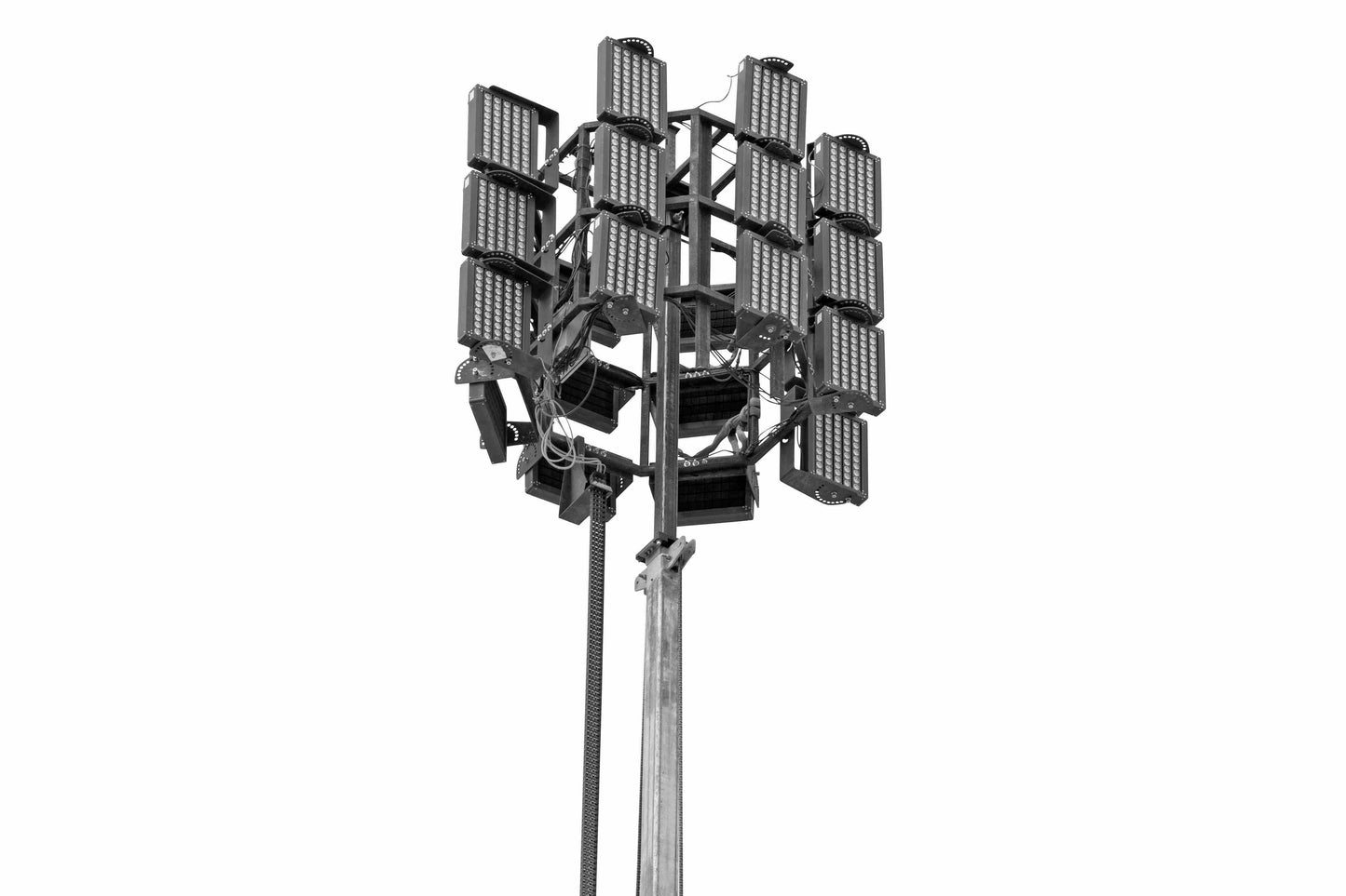 Larson Electronics 77' Hydraulic Megatower™ Light Plant - 33' Trailer - (20) LED Lamps - 20KW Genset - Auto Retract