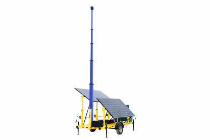 Larson Electronics 1.8kW Portable Trailer Mounted Solar Tower - 30' Mast - (6) Panels, (56) LiFePO Batteries, BC, Inverter