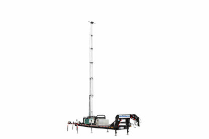 Larson Electronics 112' Hydraulic Megatower™ Mast - Skid Base - Red LED Strobe Light, Antenna Mount - Auto Retract