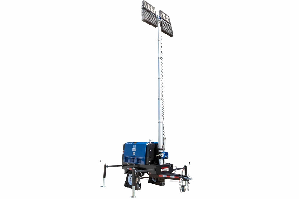 Larson Electronics 25' LED Light Tower - 20kW Diesel Gen - (4) LED Lamps - 220V/50Hz - Blue