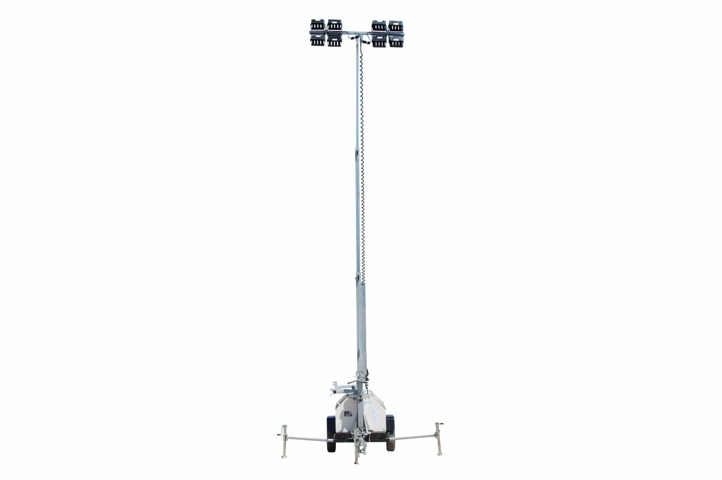 Larson Electronics 30' Portable LED Light Tower - 20kW Diesel Generator w/ 50 Gal Tank, (4) LED Lamps - Trailer Mount