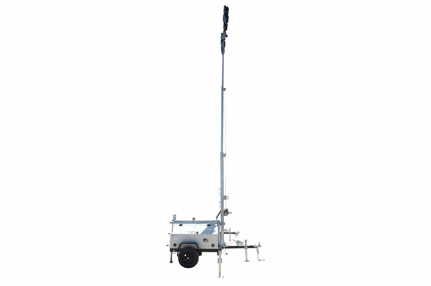 Larson Electronics 30' Portable LED Light Tower - 8kW Diesel Generator w/ 50 Gal Tank, (4) LED Lamps - Trailer Mount