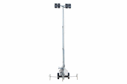 Larson Electronics 30' Portable LED Light Tower - 8kW Diesel Generator w/ 50 Gal Tank, (4) LED Lamps - Trailer Mount