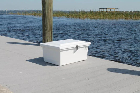 RIO MARINE CUSTOMS | Sea Line Dock Box | Model SLDB10 | 25" W x 12" H x 17" D | Standard Duty | Compact Utility Storage | Universal Dock