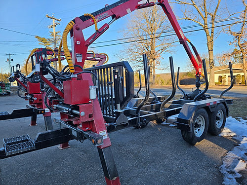 Woody Equipment 12′ Forestry Trailer Model 12-86 with Gooseneck Log Loader Model 150-HD | Pull Type | For Tractors