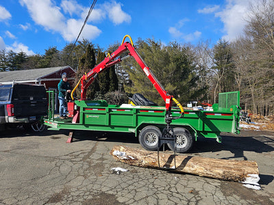 Woody Equipment 12′ Forestry Trailer Model 12-86 HV with Log Loader Model 150-HDT | Pull Type | For Trucks & Tractor