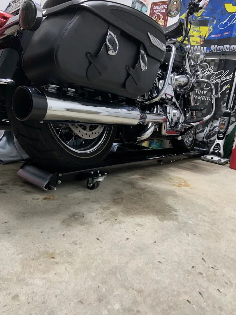 Black Widow Cruiser & Chopper Motorcycle Dolly | Model CRUISER-DOLLY | Track Size 94" x 8" | Capacity 1,250 lb | For Cruiser & Chopper Motorcycles