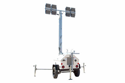 Larson Electronics 30' Portable LED Light Tower - 15kW Diesel Generator w/ 50 Gal Tank, (4) 320W LED Lamps - Trailer Mount