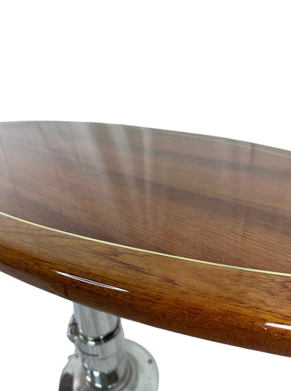 Mariteak Teak With Brass Border Oval Table 23"X43"