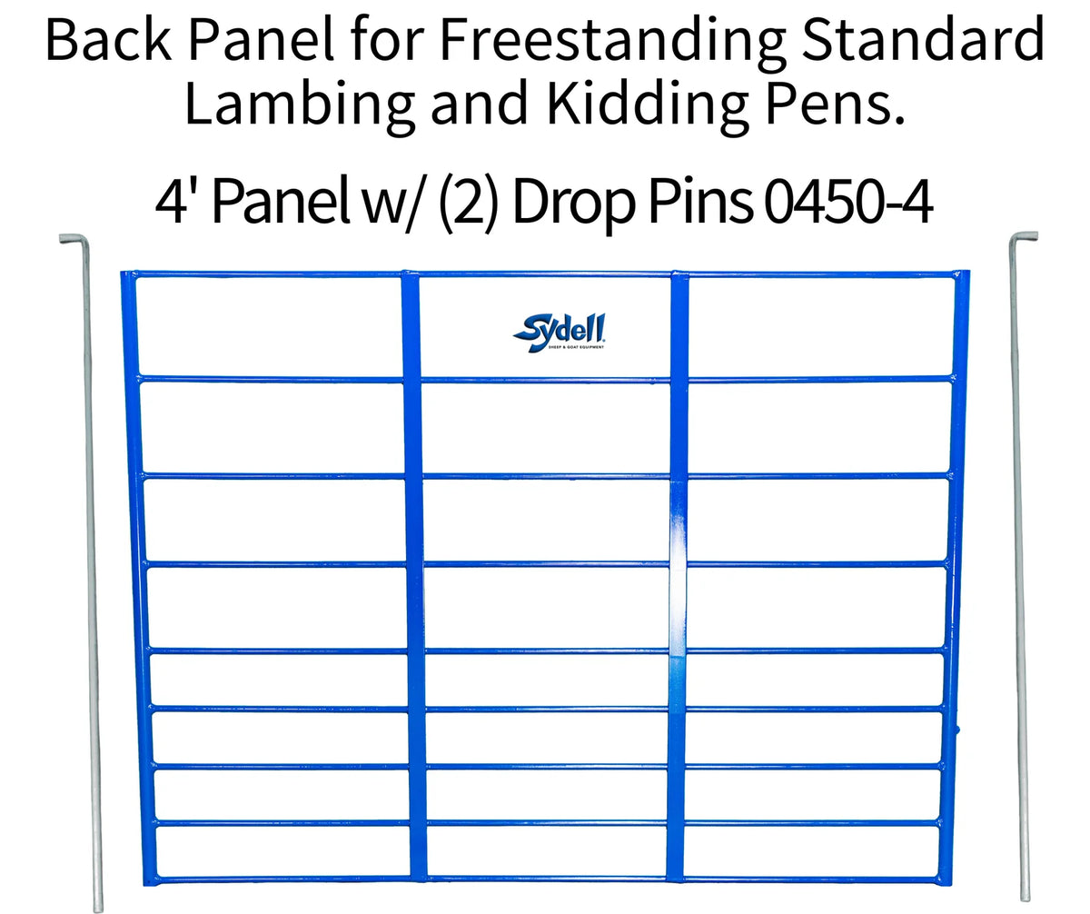 Sydell All Bar Back Panel | #0450-4T / #0450-5T | Width 47" & 59" | 2 Drop Pins | For Sheep & Goat Pens