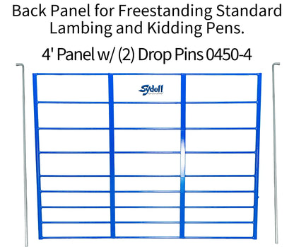 Sydell All Bar Back Panel | #0450-4T / #0450-5T | Width 47" & 59" | 2 Drop Pins | For Sheep & Goat Pens
