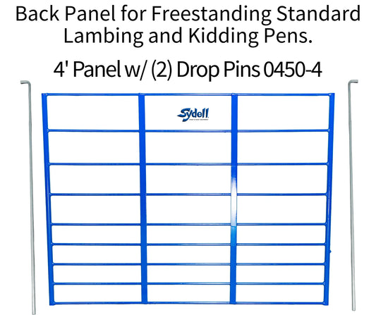 Sydell All Bar Back Panel | #0450-4T / #0450-5T | Width 47" & 59" | 2 Drop Pins | For Sheep & Goat Pens