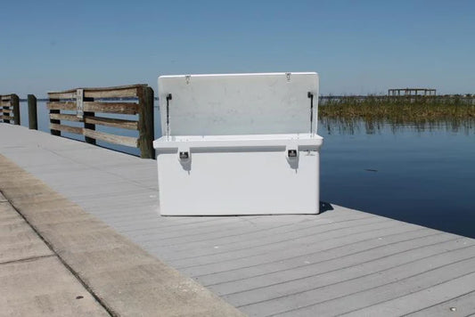 RIO MARINE CUSTOMS | Dock Box | Rough Water | Model RWDB80LP | 80" W x 24" H x 22" D | Low Profile Design | For Narrow Docks