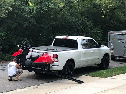 Black Widow Heavy Duty Motorcycle Carrier | Model MCC-600 | Track Size 79" x 7.75" | Capacity 600 lb | For Class III & IV Hitches