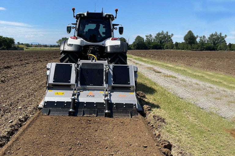 FAE | RSM Stone Crusher | Model 200 To 225 | Width 81.9" To 91.3" | Crushes Stone Up to 20 Inches, 16 Inches Deep | Horsepower 200 To 360 HP | For Tractors