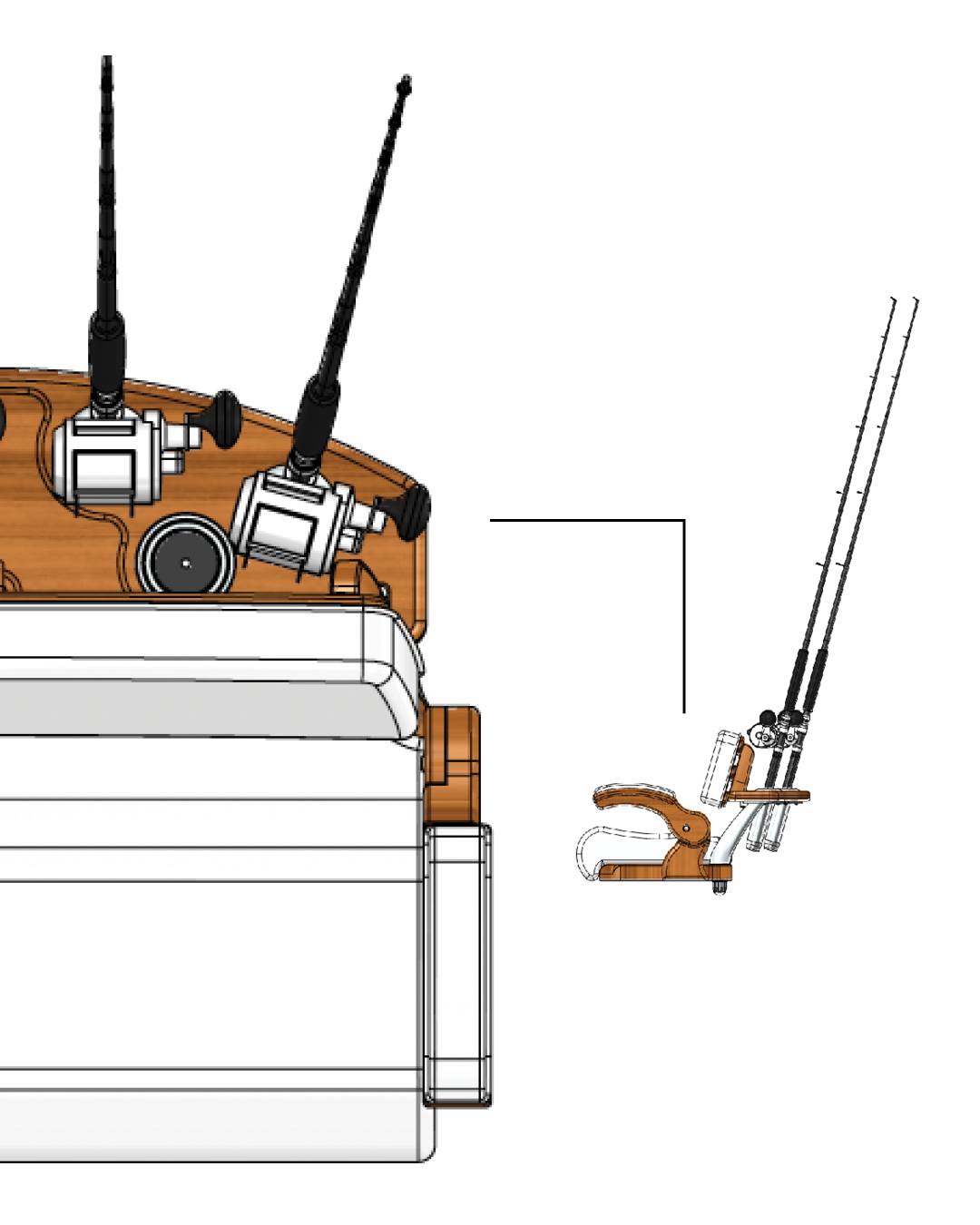 Release Marine Double Bench Helm w/ Launcher | Seating Capacity 2–3 Persons