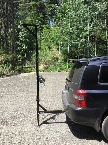 KShot Deluxe Hitch-Mounted Deer Hoist W/ Swivel & Gambrel | Model DEER-HOIST-SWIVEL | Height 95.75" | 20 To 100+ HP | For Trucks, SUVs, ATVs & UTVs