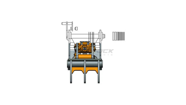 Bedrock Attachments Pin Grabber Thumb | Model EPT65-PG3T30 | Width 23.6" | Pin Size 65mm | 3 Teeth | Machine Size 12-15 Ton | For Excavators