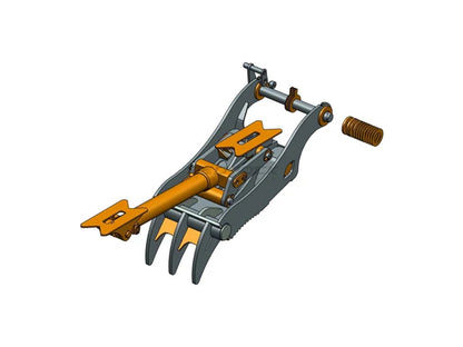 Bedrock Attachments Pin Grabber Thumb | Model EPT70-PG3T30 | Width 27.6" | Pin Size 70mm | 3 Teeth | Machine Size 15-18 Ton | For Excavators