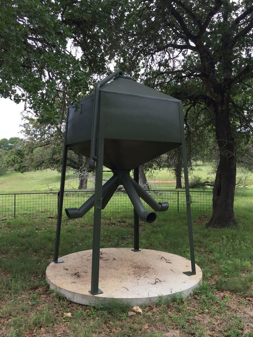 AWS Blind | Heavy Duty Protein Extended Tube Feeders | Model 1000 lb, 2000 lb & 3000 lb Capacity | Gravity-Fed | Horsepower 20 To 75 HP | For Tractors, ATVs, UTVs