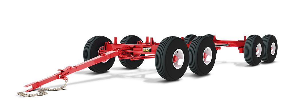 Horst Wagons 8 Wheel Quadsteer Wagon w/ Road Flex Suspension | Model 308RF (20 Ton) | Bolster Stakes 42.5" Fixed | Standard Reach Length 11' Ft