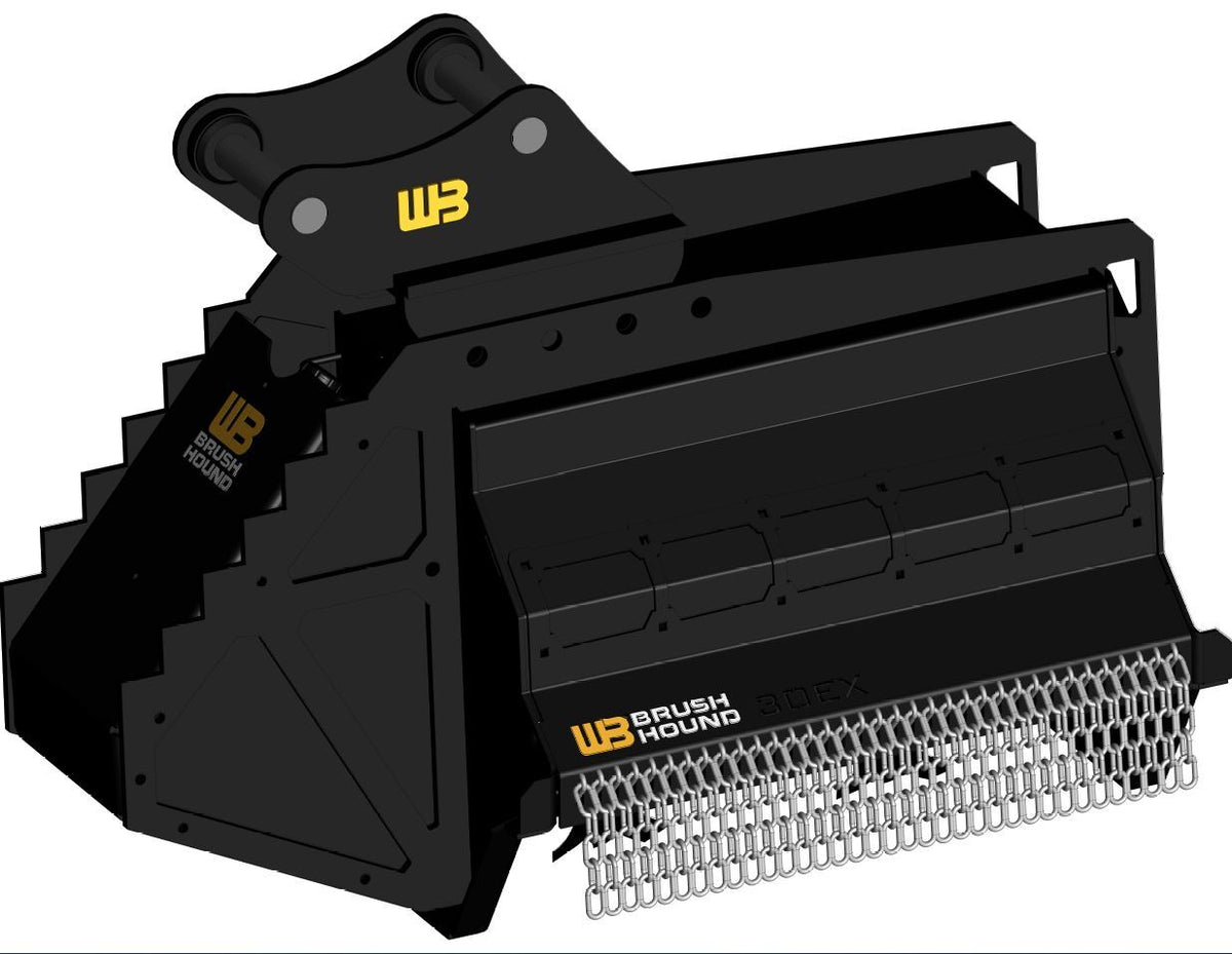 Werk-Brau BrushHound Flail Shredder | Model 30EX–50EX-HD | Width 30–50" | 4–20 Tons | For Mini Excavator, Excavator & Backhoe