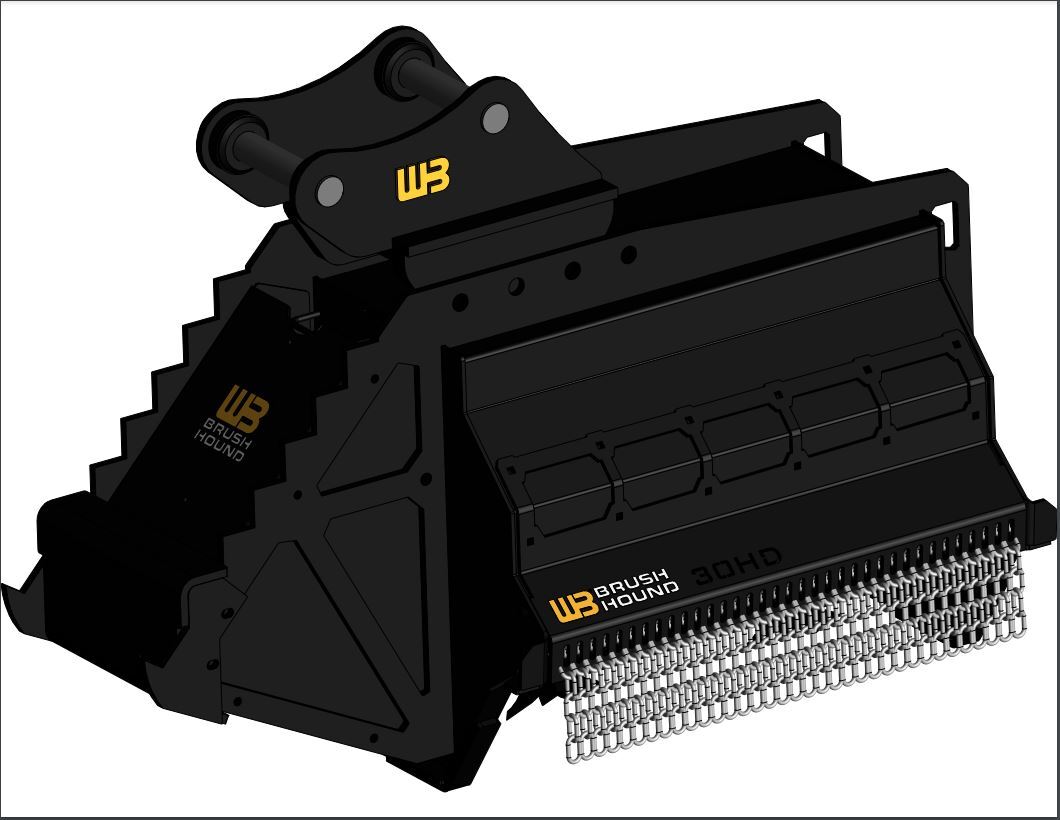 Werk-Brau BrushHound Flail Shredder | Model 30EX–50EX-HD | Width 30–50" | 4–20 Tons | For Mini Excavator, Excavator & Backhoe