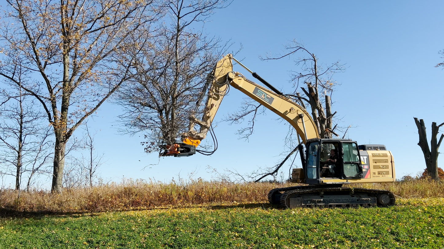 MDE Machinery | Tree Shear With Buncher | Model Koala 150T To Koala 550T | Cutting Capacity 6" To 21.5" Inches | Machine Size 1.5-40 Ton | For Excavator