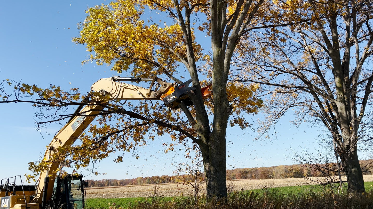 MDE Machinery | Tree Shear With Buncher | Model Koala 150T To Koala 550T | Cutting Capacity 6" To 21.5" Inches | Machine Size 1.5-40 Ton | For Excavator
