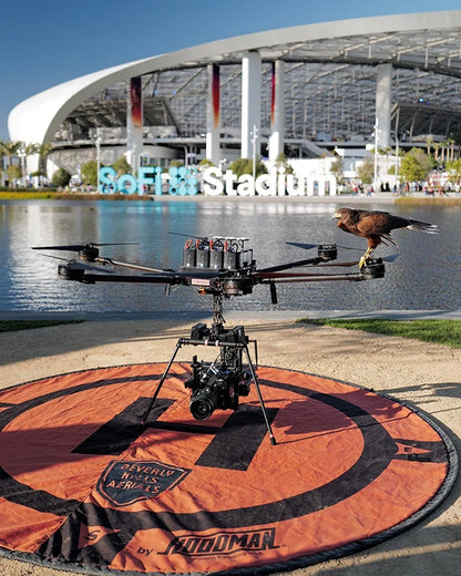 Hoodman Weighted UAV Drone Landing Pad Line | Model HDLP3, HDLP5, HDLP8 | Diameter 3' To 8' | Stable, Portable, Durable For Drones