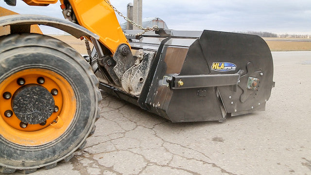 HLA Attachments 72", 84" and 96" Hydraulic Rotary Pick-Up Broom with Skid Steer Mount For Skid Steer