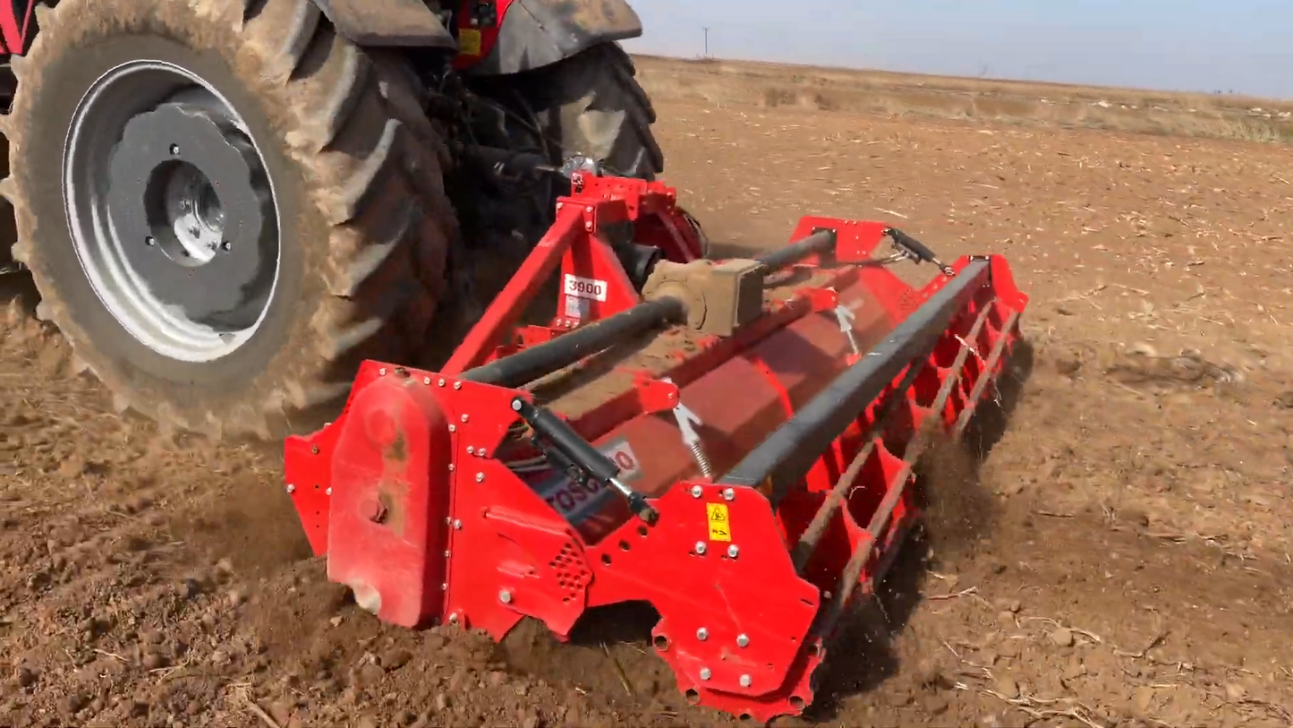 TOSCANO | Heavy Duty Rotary Tiller | Model 3400, 3650, 3900, 4300, 4800, 5300 & 5800 | Work Width 11 To 18.7 Feet | Horsepower 110-300 HP | For Tractor