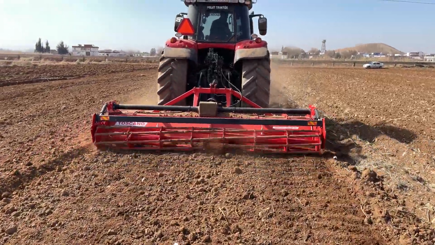 TOSCANO | Heavy Duty Rotary Tiller | Model 3400, 3650, 3900, 4300, 4800, 5300 & 5800 | Work Width 11 To 18.7 Feet | Horsepower 110-300 HP | For Tractor