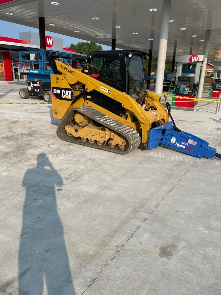 HydroRam HK45 Skid Steer Hydraulic Hammer | Overall Length 70.4" | For 10.6-18.5 GPM Mini Skid Steers