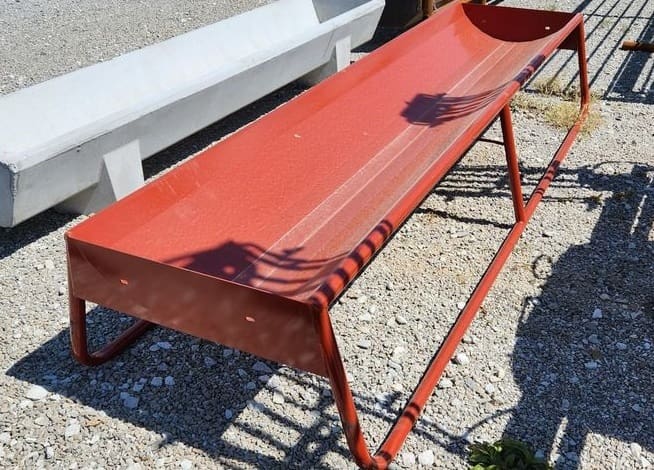 Apache Metal Feed Bunk/Trough | Model 10' | 24" W | 8" D | 21" H | 16 Gauge Steel | For Livestock
