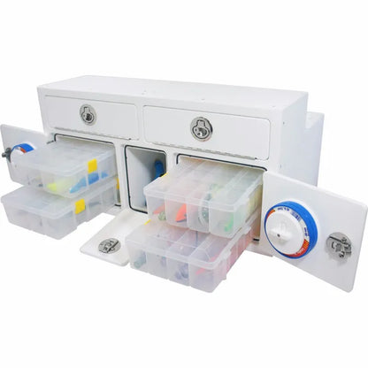 RIO MARINE CUSTOMS LEANING POST TACKLE UNIT - 4 TRAY WITH STORAGE