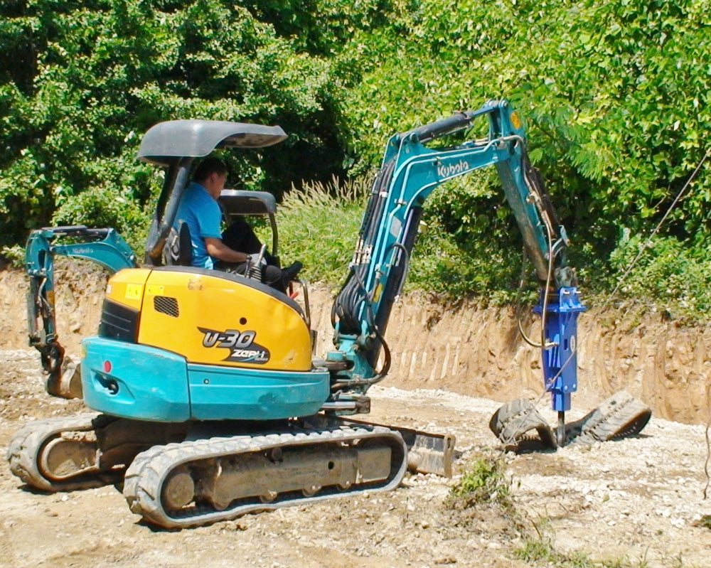 HydroRam HK10 Hydraulic Hammer | Overall Length 52" | For 1.1-2.8 Ton Mini Excavators