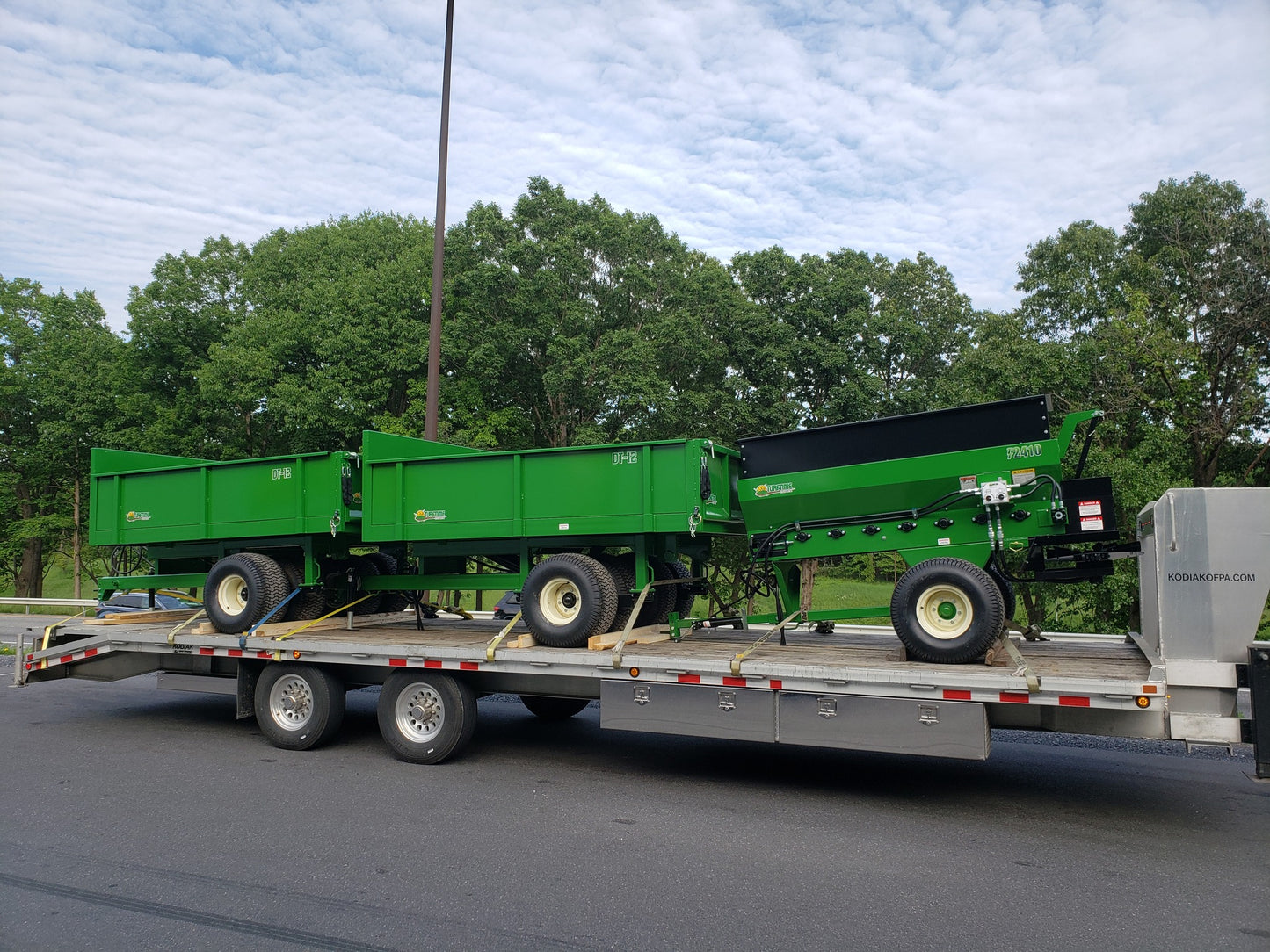 TurfTime Dump Trailer | Model  DT-12 | 108"L x 78"W | 12,000lb GVW | 4.5yd Capacity Heavy Duty | For Tractor