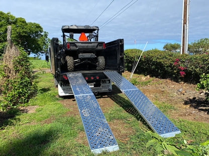 Black Widow Big Boy EZ Rizer™ Extra-Wide Arched Folding Dual Runner ATV Ramps | Model MF2-10819-EZ-ATV | Size 9' L x 19" W | Capacity 3,000 lb | Horsepower 4 To 90+ HP | For ATV & UTV Loading