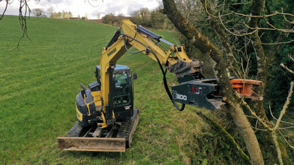 MDE Machinery Tree Shear With Buncher & Tilt |  6" To 21.5" Cutting Capacity | For Excavator