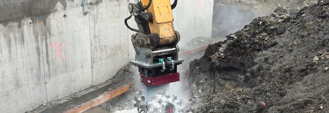 RockZone Rockwheel Twin Drum Cutters | Model D20 & D30 | Width 42" - 46" | Machine Size 17 - 42 Tons | For Excavators