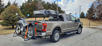 Black Widow Heavy Duty Motorcycle Carrier | Model MCC-600 | Track Size 79" x 7.75" | Capacity 600 lb | For Class III & IV Hitches