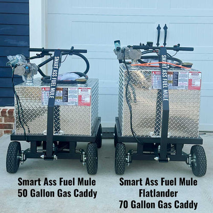 Smart Ass Fuel Mule Flatlander | 70 Gallon | Width 30" | Motor 750W | Motorized Electric Gas Caddy
