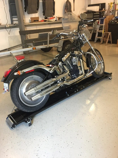Black Widow Cruiser & Chopper Motorcycle Dolly | Model CRUISER-DOLLY | Track Size 94" x 8" | Capacity 1,250 lb | For Cruiser & Chopper Motorcycles