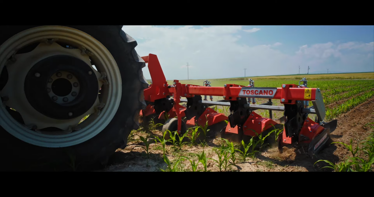 TOSCANO | Fertilizing Inter-Row Rotary Cultivator | Model 3, 4, 5, 6 & 7 Units | Total Width 7.05 to 14.76 Feet | HorsePower 30-75 HP | For Tractor