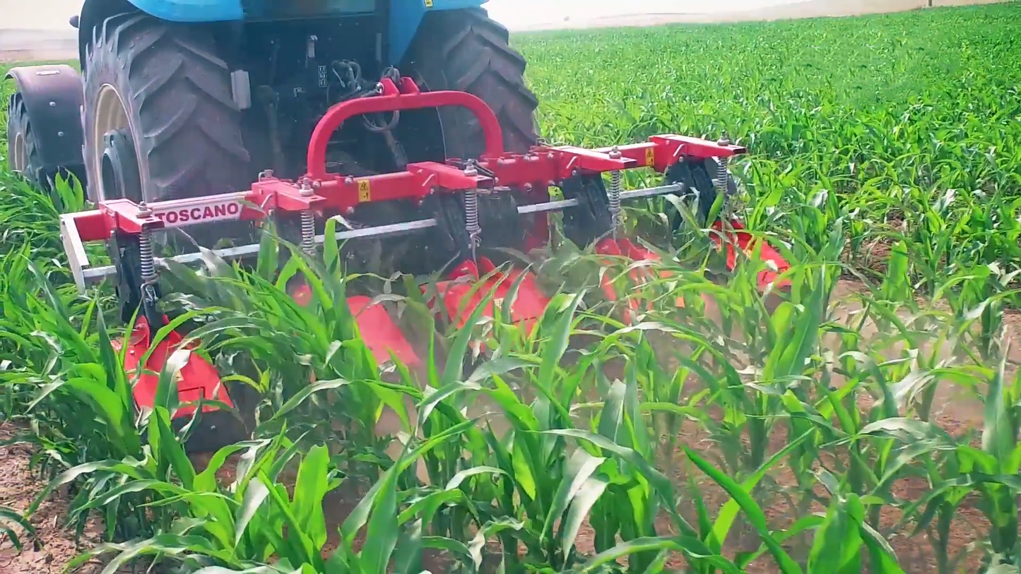 TOSCANO | Fertilizing Inter-Row Rotary Cultivator | Model 3, 4, 5, 6 & 7 Units | Total Width 7.05 to 14.76 Feet | HorsePower 30-75 HP | For Tractor
